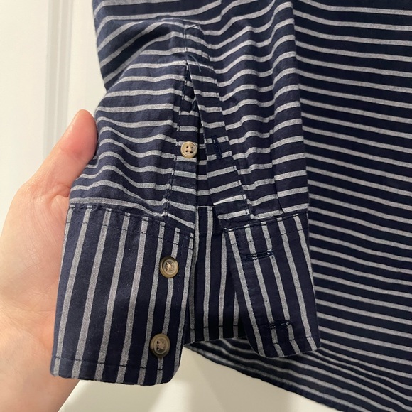 Nautical White and Blue Striped Blouse, Large - Picture 3 of 8